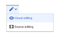 open menu actions for switching between edit modes