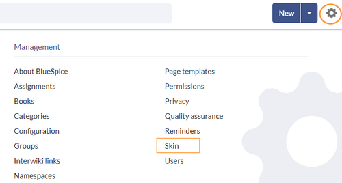 Link for customizing the skin