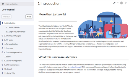 introduction page of the user manual with chapter navigation