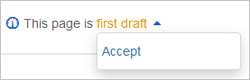 approval feature in the title area