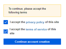 User accepts terms
