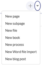 BlueSpice "new" button menu