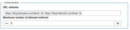RSS Feed settings