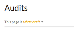 First draft indicator in the title area