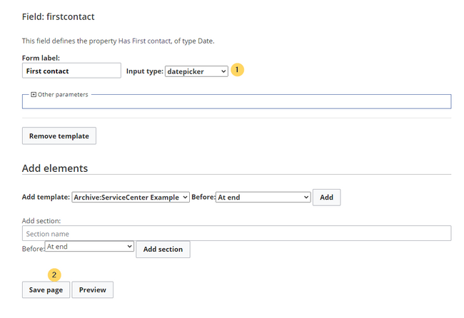 Selecting the input type