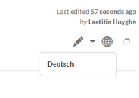 Language selector with "Deutsch" as option