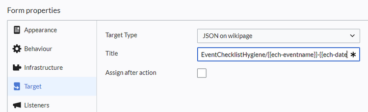 Define the page name syntax for form instances