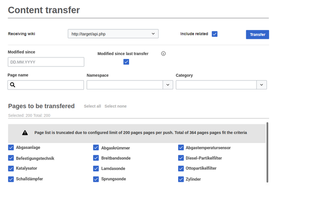 Transfer content