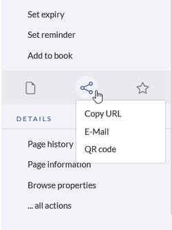 QR code link in the page tools