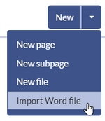 Import menu