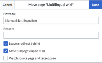 Moving a page to a different namespace and renaming the page