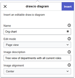 "Insert" dialog window for an org chart