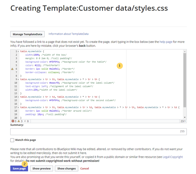 Create a custom table style
