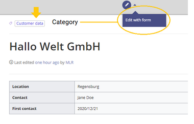 Category to organize data