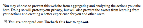 Matomo opt-out checkbox