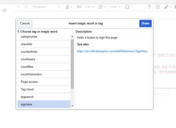 select a tag or Magic Word