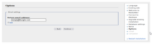 Email options