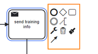 active email task with its command symbols visible