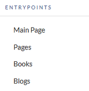 entrypoints links with the Blogs link visible