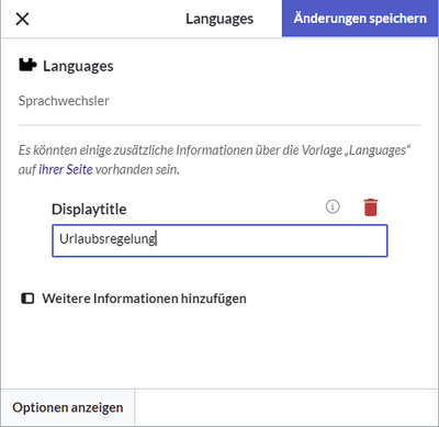 Setting a display title