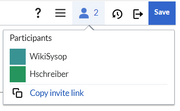 Participant menu with "Copy invite" link