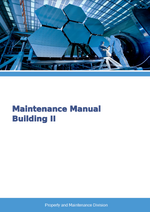 pdf cover of a building maintenance manual with worker in industrial bunny suit