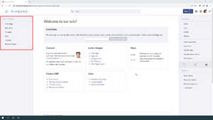 Screenshot of a standard main navigation
