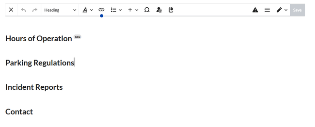 Marker in edit mode
