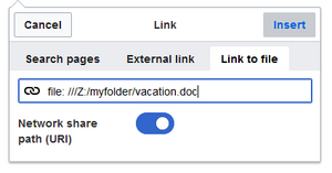 Link to a network file