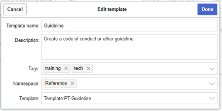 Creating a page template