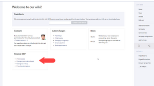 Screenshot of a portal page with page lists