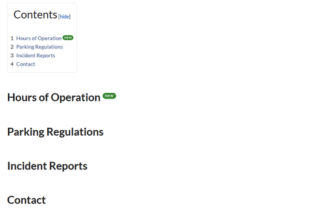 Screenshot of a page with "new" marker