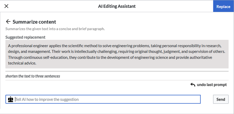 New replacement text after the second prompt