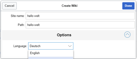 Creating a wiki instance