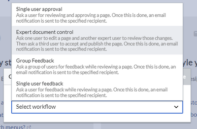 Selecting a workflow