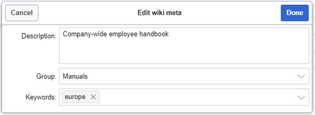 Editing meta information