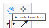 Selected hand tool with the action information displayed