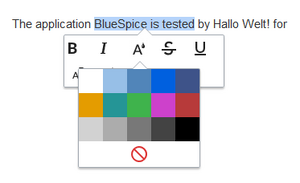 Text formatting inspector showing color choices