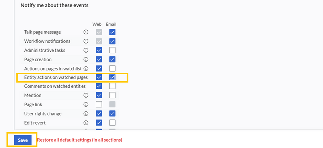 Notification settings