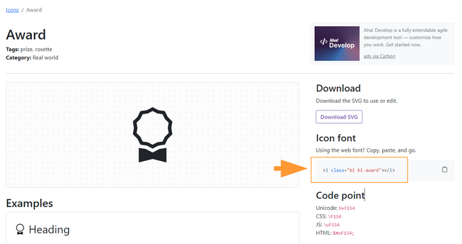 Bootstrap icon css-class