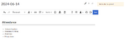 alert message for newly joined user in a meeting minutes edit session
