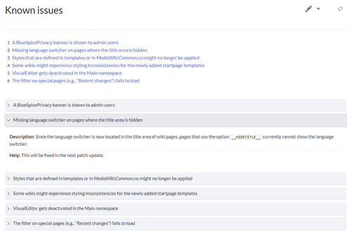 Collapsible page sections