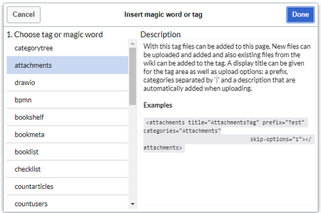 Magic word "attachments"