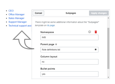 Subpages template