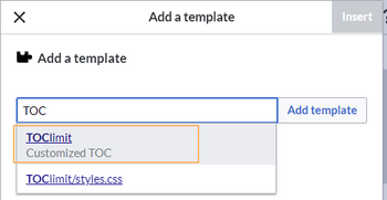 "Add a template" dialog